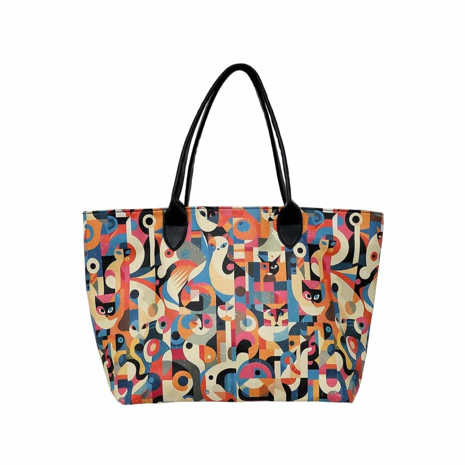 DOGO Weekender "Weekender Schultertaschen Geocat Damen Schultertasche" Handgefertigt