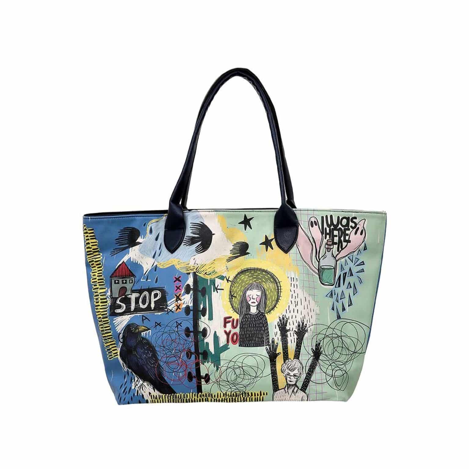 DOGO Weekender "Weekender Schultertaschen I Was Here Damen Schultertasche" Handgefertigt