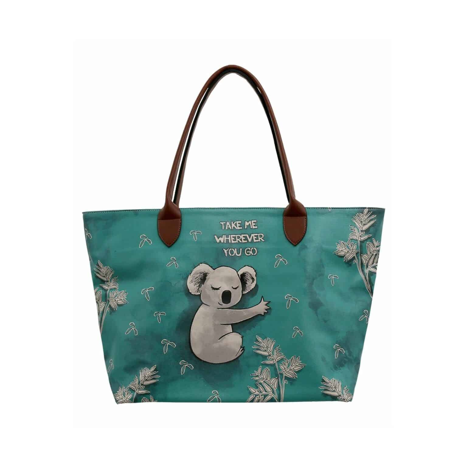 DOGO Weekender "Weekender Schultertaschen Koala Hug Damen Schultertasche" Handgefertigt